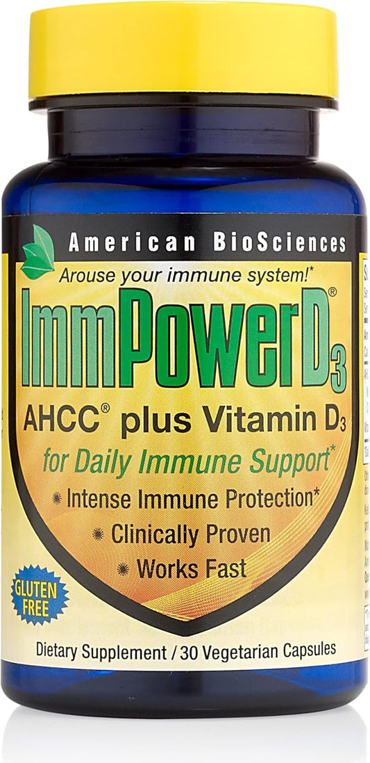 American BioSciences ImmpowerD3 AHCC + Vitamina D3, 30 Cápsulas