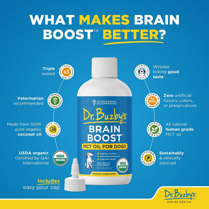 Dr. Buzby's Brain Boost Aceite MCT Orgánico para Perros, 473 ml (16 oz) – Image 5