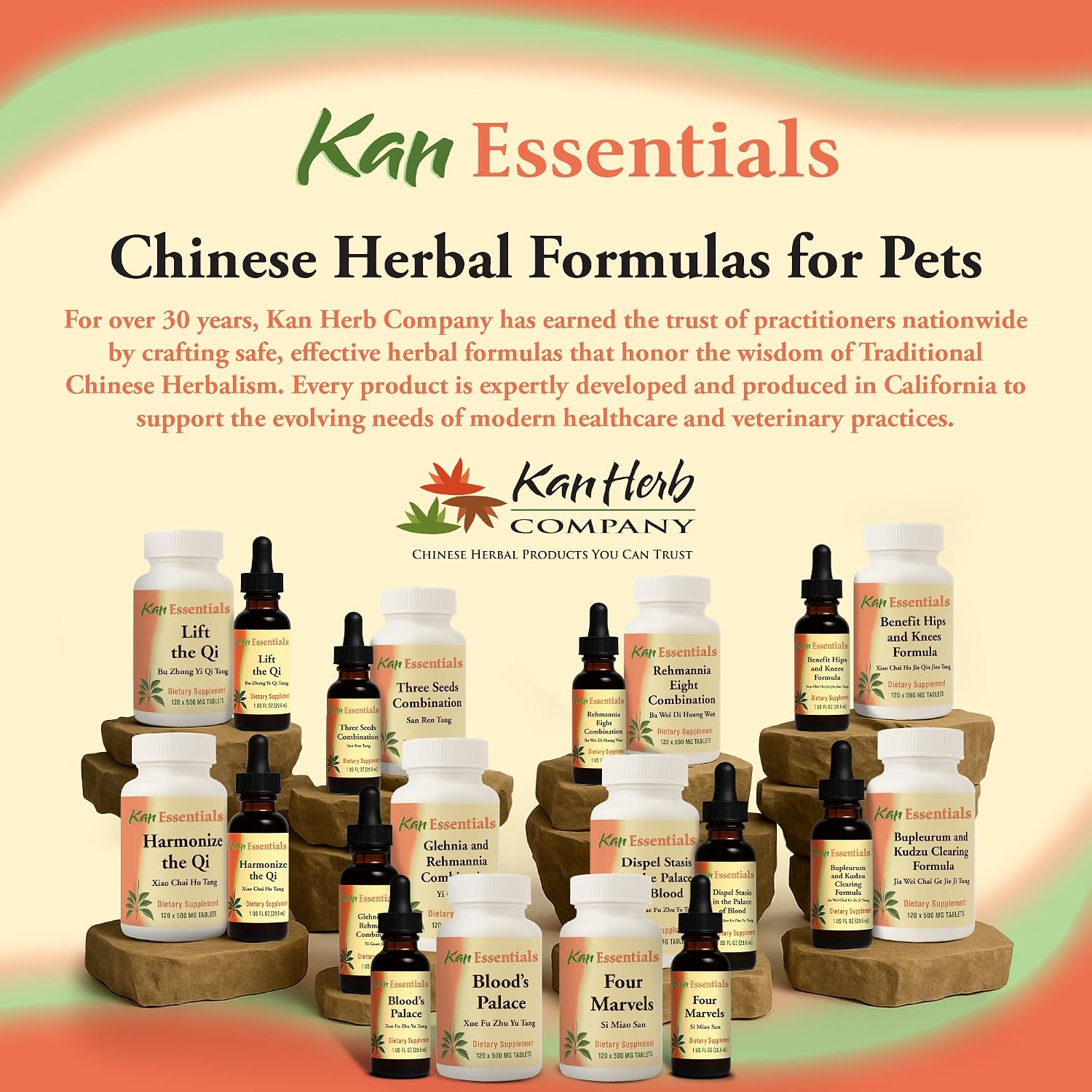 Kan Herb Essentials Dang Gui and Peony Support – Traditional Chinese Herbal Blend for Dogs and Cats, 120 Tablets