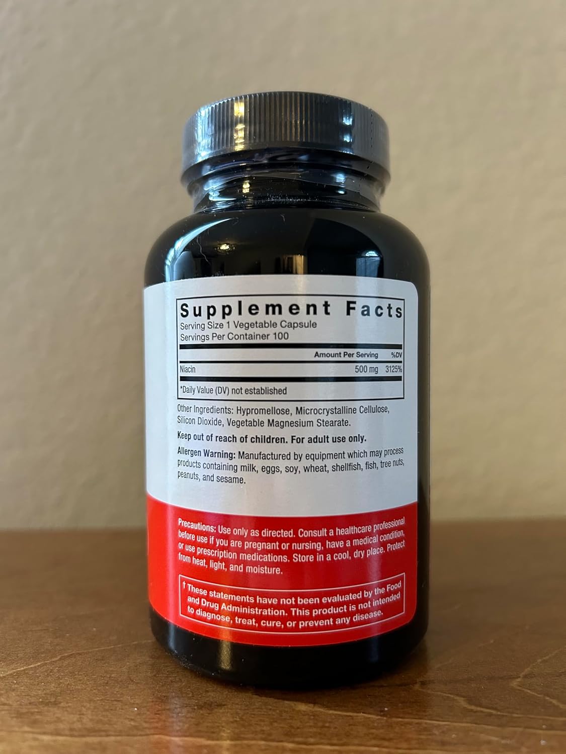 Force Factor Niacina Vitamina B3 500mg – 100 Cápsulas Vegetales