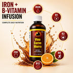Menper Vino Carne Hierro Suplemento de Hierro Líquido con Vitaminas para Energía y Vitalidad, 473 ml