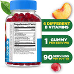 Lifeable Gomitas de Complejo B Sin Azúcar con Vitamina C - 90 Gomitas Sabor Fresa