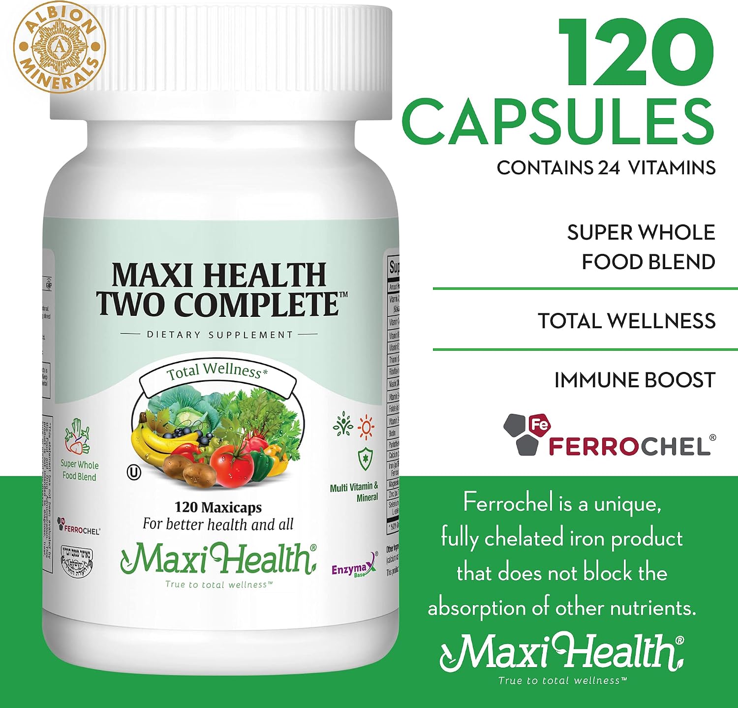Maxi Health Multivitamínico Completo – 120 Cápsulas