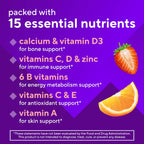 vitafusion GLP-1 Support Multivitamínico, Mezcla de Vitaminas y Minerales, 15 Nutrientes Esenciales, Sabor Cítricos y Bayas, 90 Gominolas, 45 Días