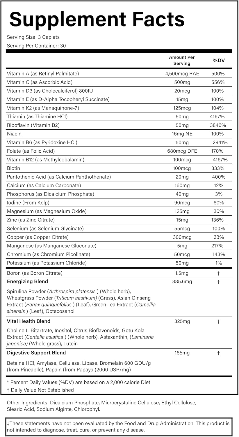 PURE Multivitamínico Adultos Sin Hierro - 90 Cápsulas Vegetales