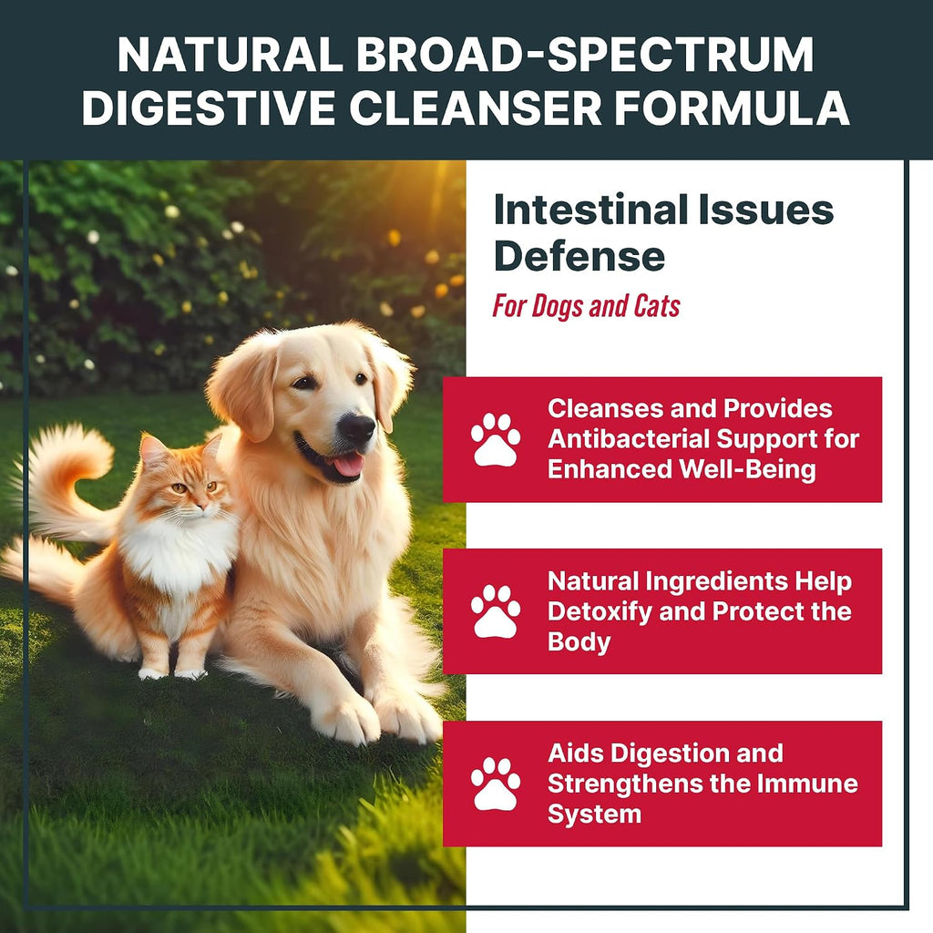 MaxBuddy Defensa Intestinal Natural - Limpiador Herbal para Perros y Gatos