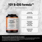 YDY All Active BQ10 - CoQ10 100mg, Complejo de Vitaminas B (B1, B2, B3, B6, B7, B9, B12, Pantetina) - Apoyo para la Salud Cardíaca, Energía Celular - 60 Comprimidos