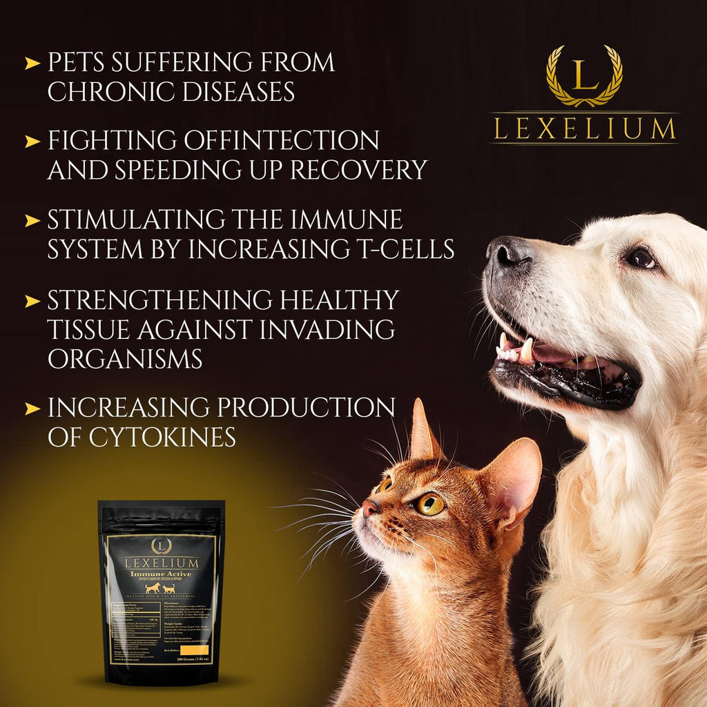 Lexelium Immune Support for Cats and Dogs - Natural Immunity Supplement Powder - 200g