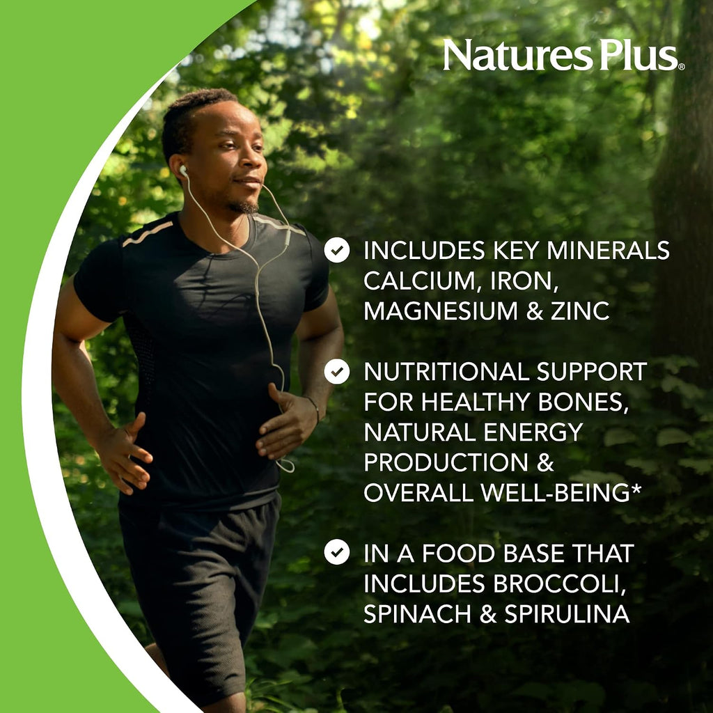 NaturesPlus Ultra-Mins – Complejo mineral con calcio, hierro, magnesio y zinc – 180 comprimidos – Vegano, Sin gluten