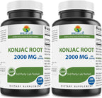 Brieofood Glucomannan de Raíz de Konjac 2000 mg por Dosis - 180 Cápsulas Vegetarianas