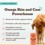 Suplemento Masticable para Perros Piel y Pelaje – Aceite de Salmón Omega 3, Biotina y Vitamina E – 180 unidades