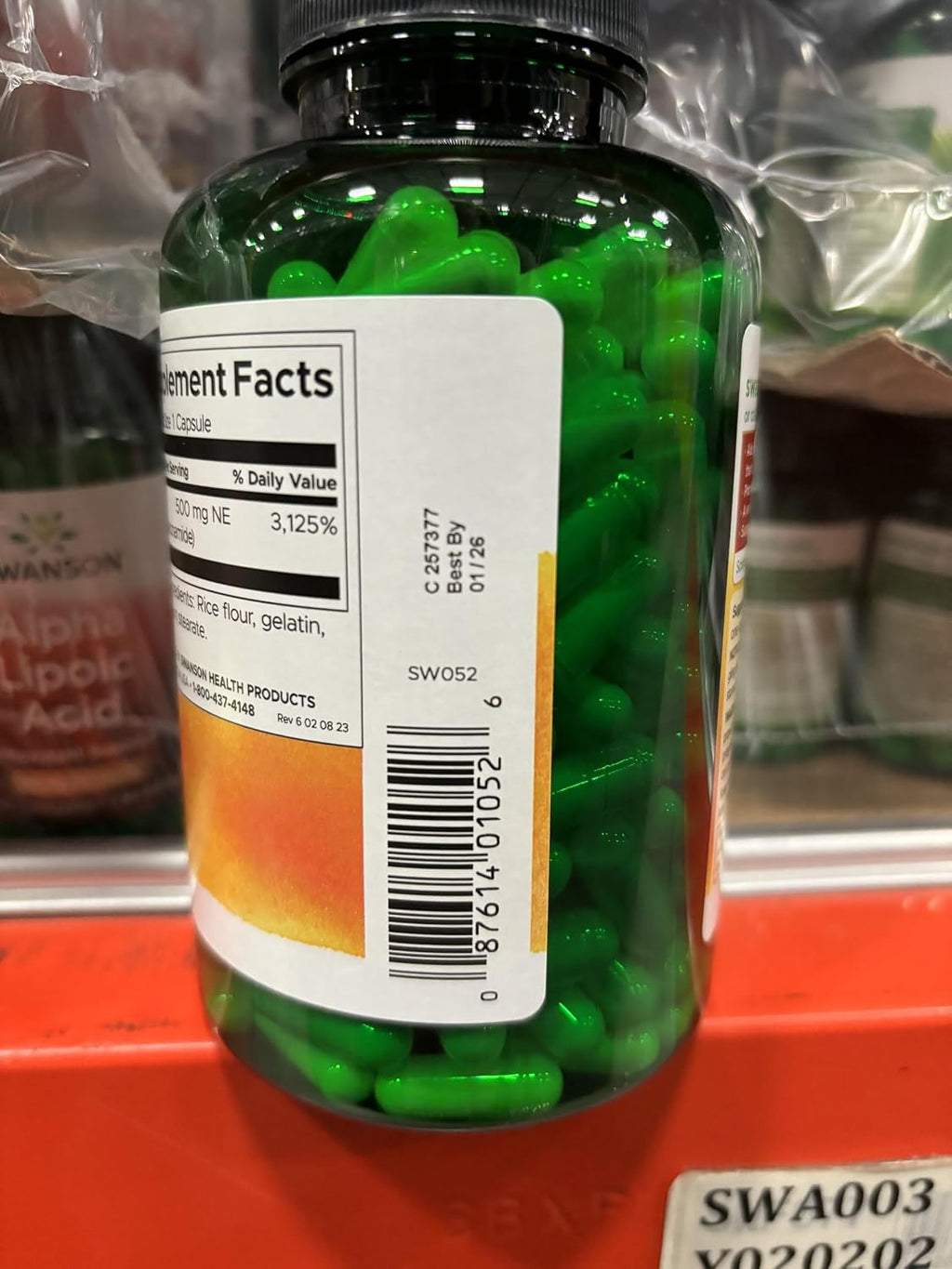 Swanson Niacinamida 500 mg, 250 Cápsulas