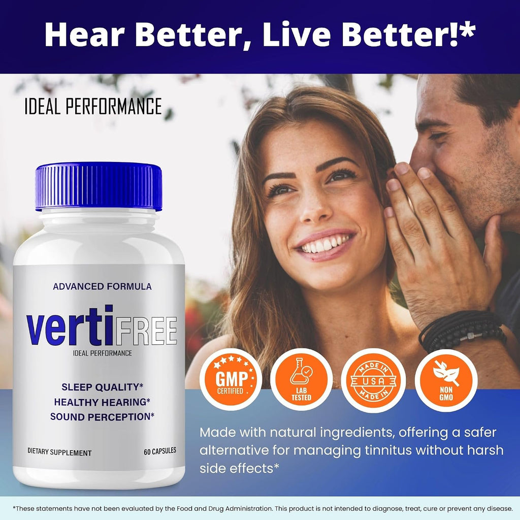 Vertifree Tinnitus Relief - Cápsulas para el Alivio del Acúfeno (3 Paquetes)