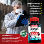 Boron 10 mg - 240 Porciones - Suplemento de Boro - FITO MEDIC'S Lab