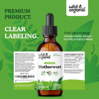 Wild & Organic Tintura de Agripalma - Apoyo Femenino, Calma y Buen Humor - Gotas de Extracto de Agripalma - Suplemento Vegano, Sin Azúcar ni Alcohol - 60 ml
