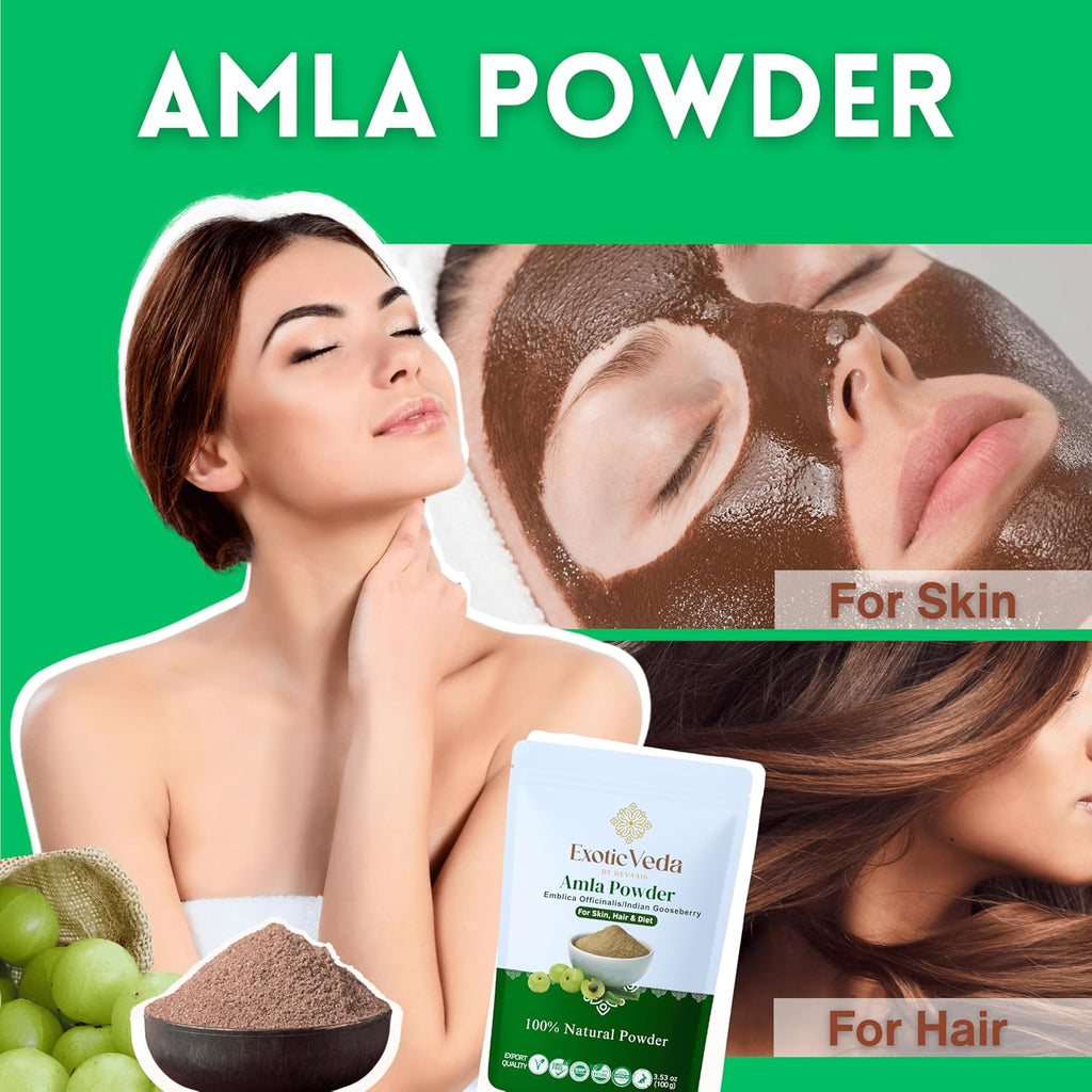 Exotic Veda Polvo de Amla Puro - 100g (100% Natural)