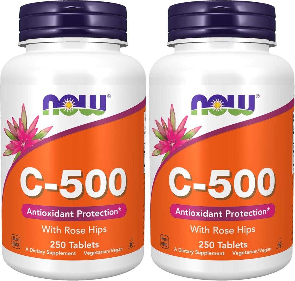 NOW Foods Vitamina C-500 con Escaramujo, 250 Comprimidos