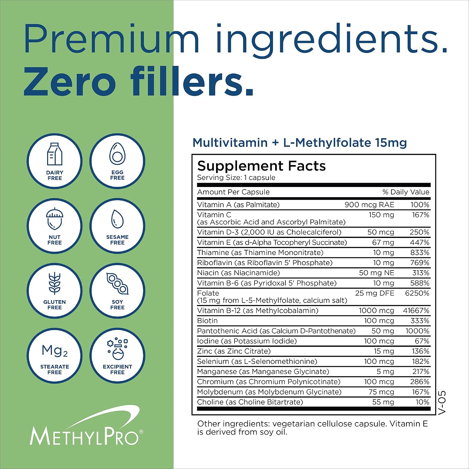 MethylPro Multivitamin + L-Metilfolato 15 mg - 30 Cápsulas