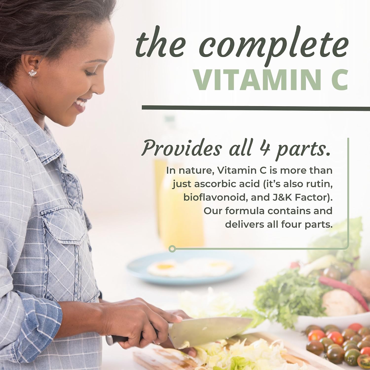 Optimal Health Systems Whole C Chewable | Whole Food Vitamin C with Acerola, Orange, and Blackcurrant + Bioflavonoids | 60 Tablets