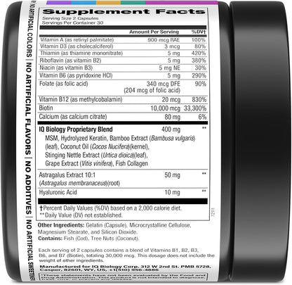 Biotina 10.000 mcg con Colágeno y Queratina – MSM (metilsulfonilmetano): un compuesto de azufre que participa en – Image 8