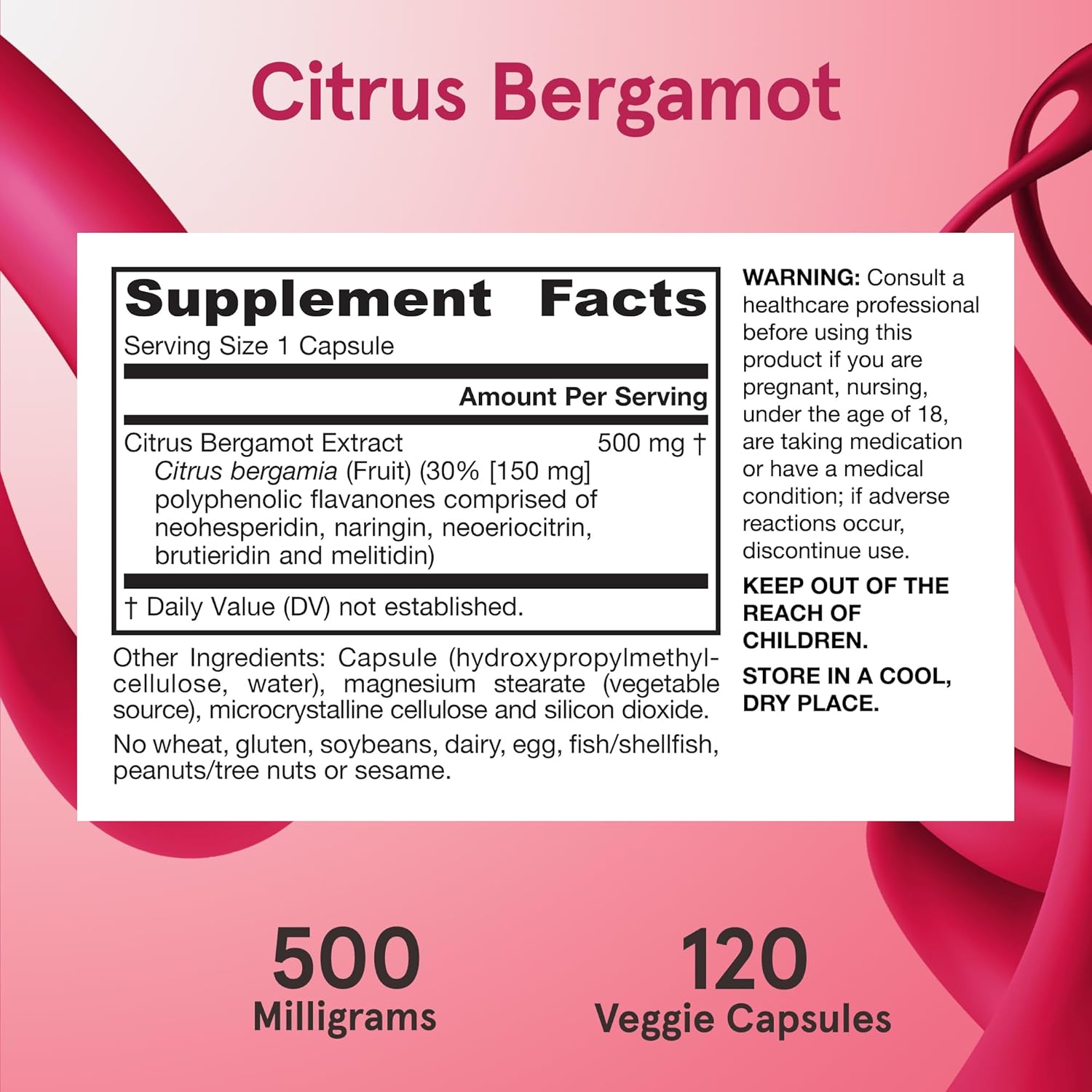 Citrus Bergamot 500 mg - 120 Cápsulas Veganas - Jarrow Formulas