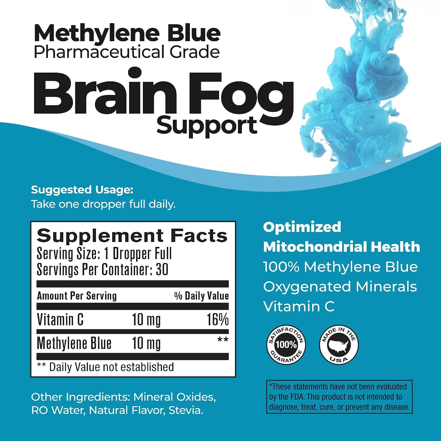 Be-OnGuard Methylene Blue con Vitamina C – Complemento Líquido para la Memoria y Claridad Mental