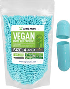 XPRS Nutra Cápsulas Vacías Size 4 - 1000 uds - Cápsulas Veganas Pequeñas para Rellenar (Lavanda/Blanco)