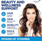Biotina Gomitas con Colágeno y Queratina - Apoyo para Cabello, Piel y Uñas - Vitaminas B7 + Complejo B, MSM, Extracto de Bambú - 60 Gominolas