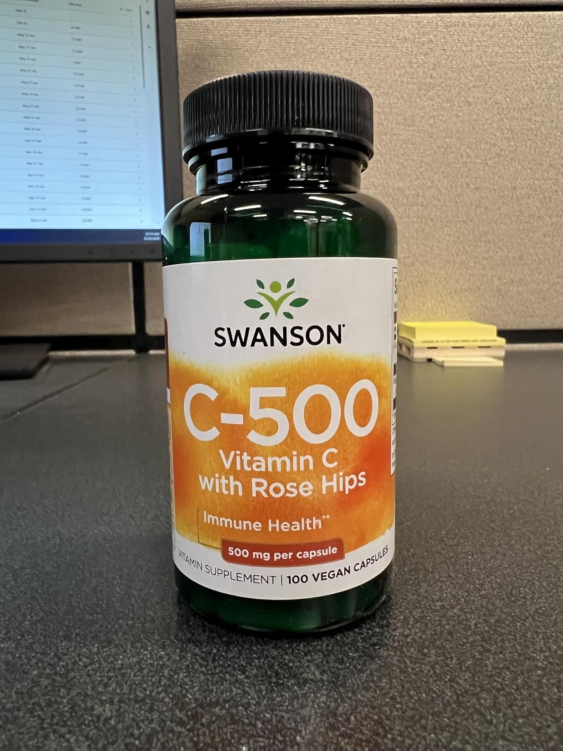 Swanson Vitamina C con Rosa Mosqueta, 500 mg, 100 Cápsulas