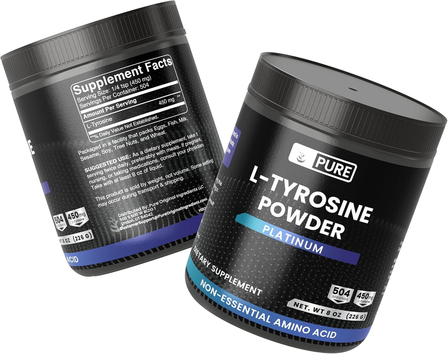 PURE ORIGINAL INGREDIENTS L-Tyrosine en Polvo, 227 g (8 oz)