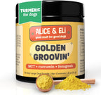 Alice & Eli Golden Groovin' Turmeric para Perros - Apoyo Inmunitario y Articular Natural con Curcumina Orgánica, MCT y Fenogreco - Suministro para 30 Días para Perros Grandes