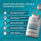 PUREHEALTH RESEARCH Ageless Brain - Suplemento para la Memoria y el Enfoque - 180 Cápsulas