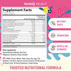 Mama's Select Vitaminas Prenatales con DHA Vegano – Sin Pescado, Sin Eructos de Pescado, Sin Alérgenos, Apoyo MTHFR, Folato Metilado y Vitaminas B, Amigable Digestivo, Sin Biotina