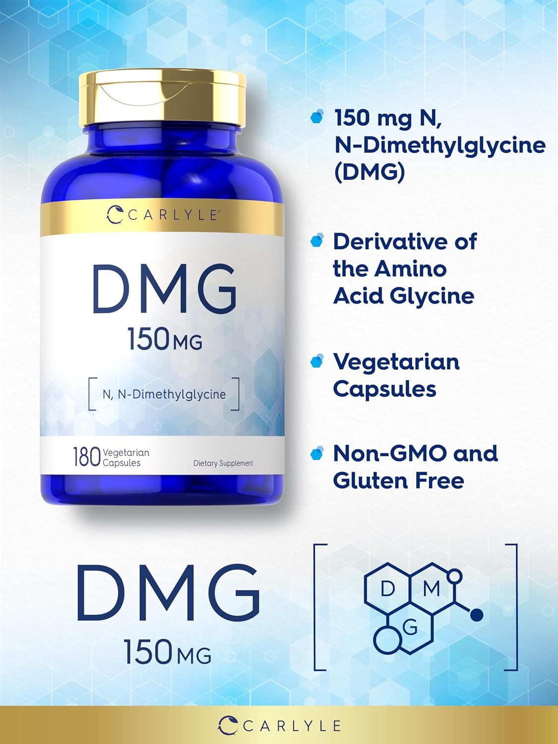 Carlyle DMG N-Dimetilglicina 150 mg | 180 Cápsulas