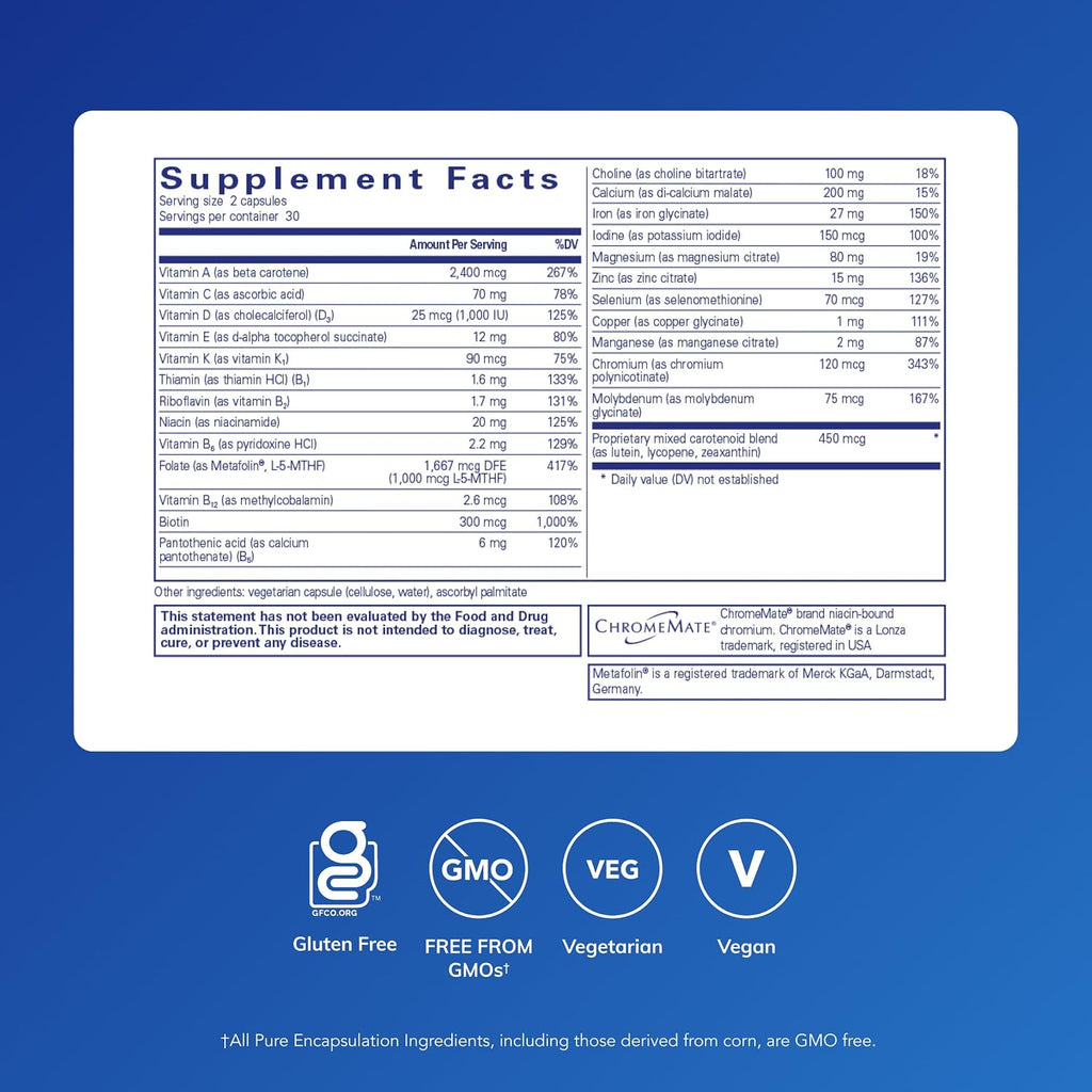 Pure Encapsulations Women’s Nutrients - Complejo Multivitamínico y Mineral para Mujeres - 60 Cápsulas