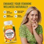 NutraPep Feminine Balance Probiotics Gummies para Mujeres - Salud Vaginal y Equilibrio del pH - Suplemento Natural con Arándano y Piña - Sin Azúcar, Sin Gluten, Vegano
