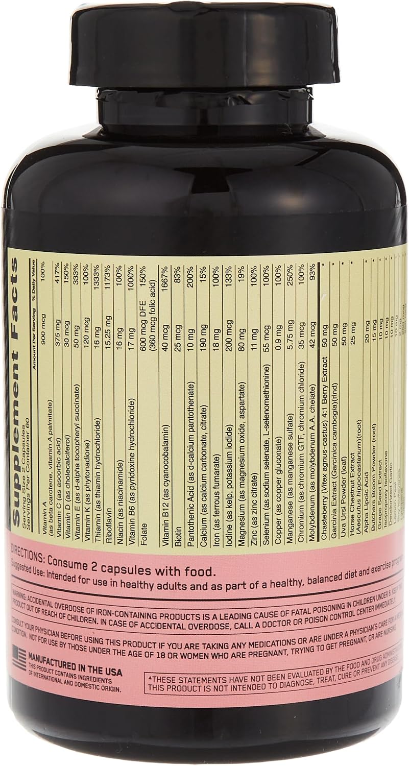 Optimum Nutrition Opti-Women, Multivitamínico para Mujeres, 120 Cápsulas