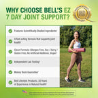 Bell EZ 7 Day Joint Support – Complemento para Articulaciones, 30 Cápsulas Veganas