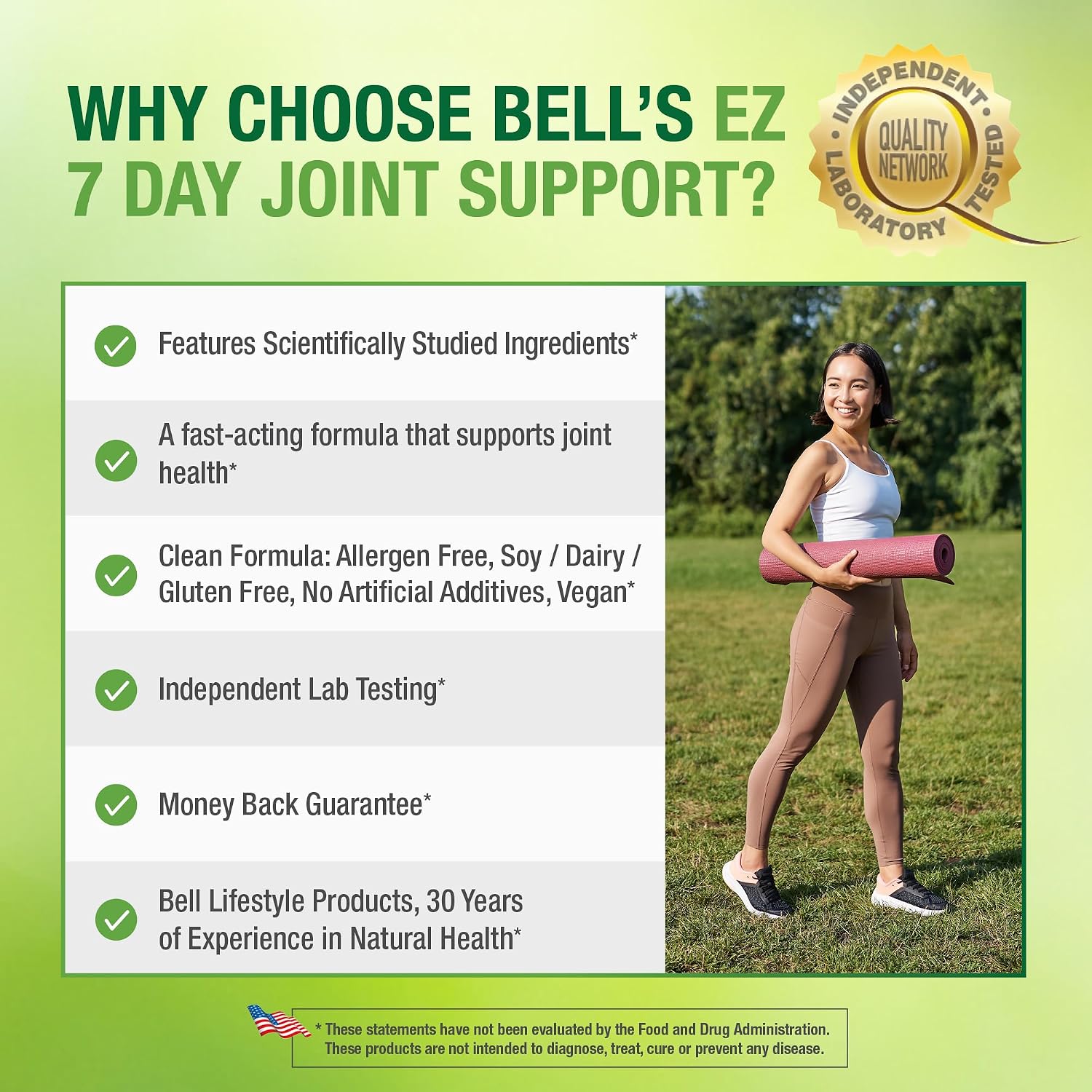 Bell EZ 7 Day Joint Support – Complemento para Articulaciones, 30 Cápsulas Veganas