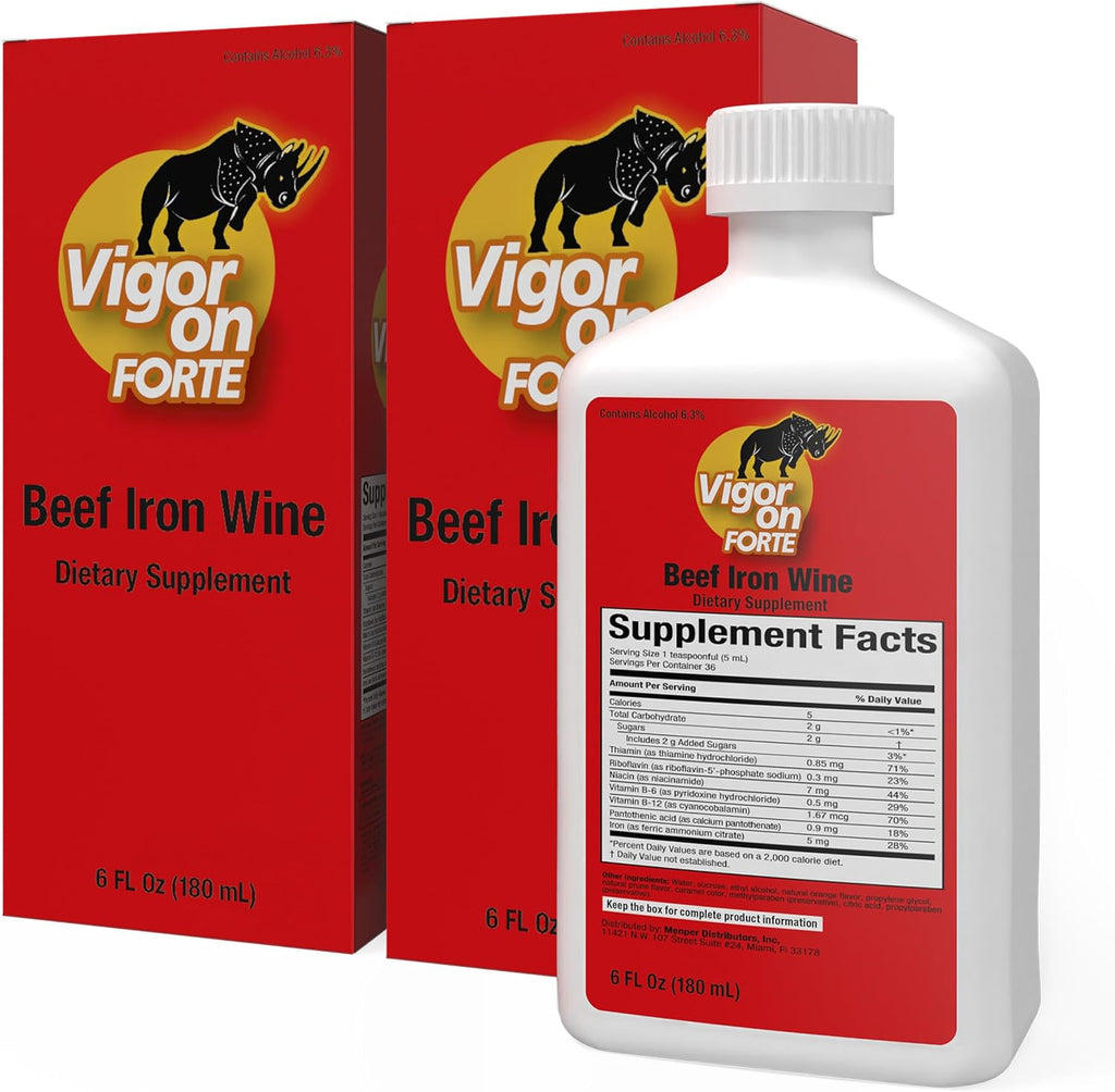 VIGORON FORTE Estimulante del apetito – Suplemento de hierro con complejo de vitaminas B, B12 y multivitamínico energético – Ayuda natural para recuperar el apetito – Vegano, sin OGM – 6 fl oz (1 paquete)