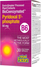 Natural Factors BioCoenzymated Piridoxal 5'-Fosfato 50 mg, 30 Cápsulas Veganas