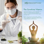 MD Prescriptives Vitamina D3 180 Cápsulas Blandas - 125 mcg (5000 UI) - Máxima Absorción para Huesos, Músculos e Inmunidad - No GMO, Vegetariano