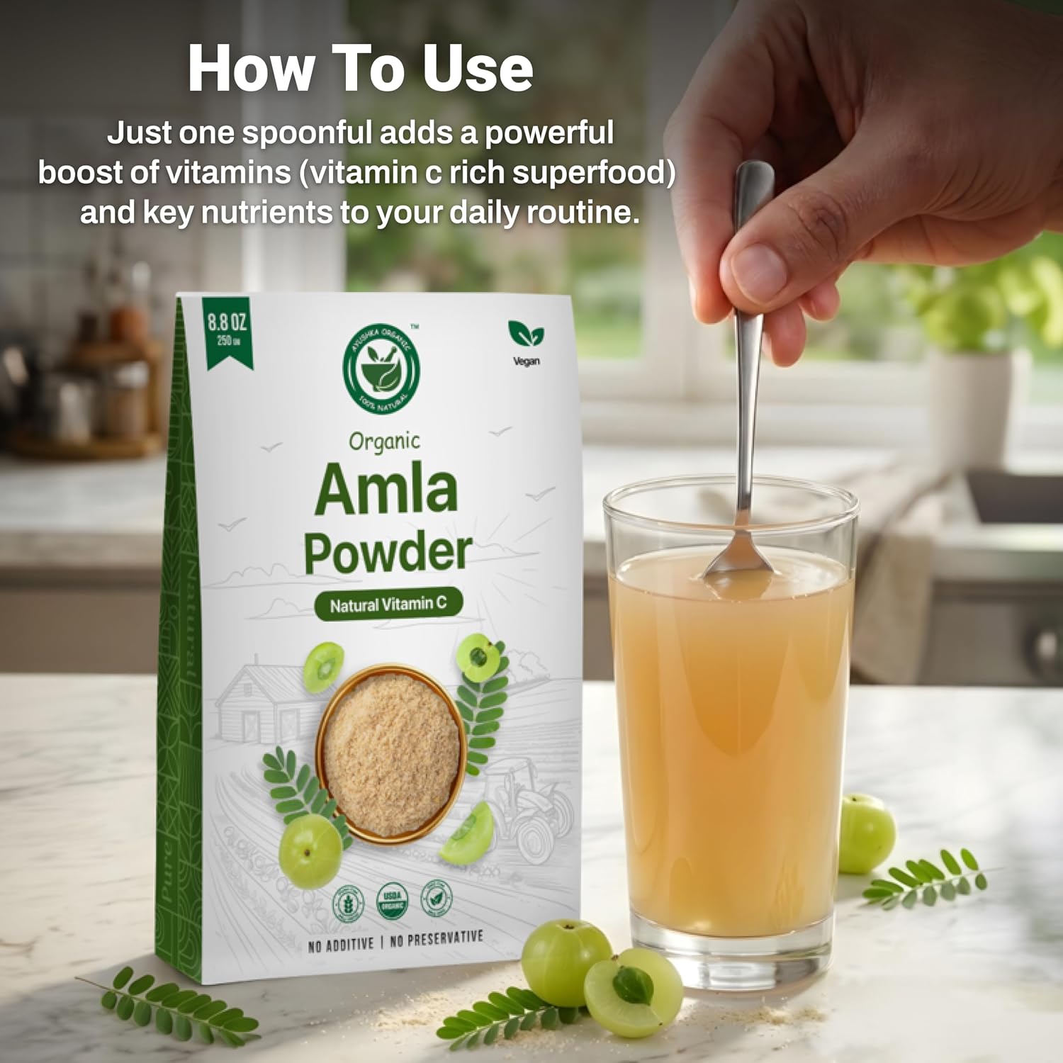 Ayushka Organic Amla en Polvo (Amalaki) – Grosella India Orgánica 250g