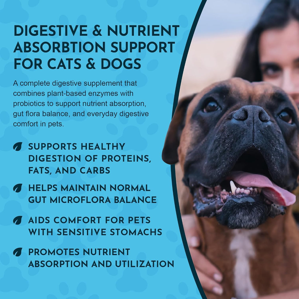 Animal Essentials Plant Enzyme & Probiotics - Probióticos y Enzimas Digestivas para Perros y Gatos