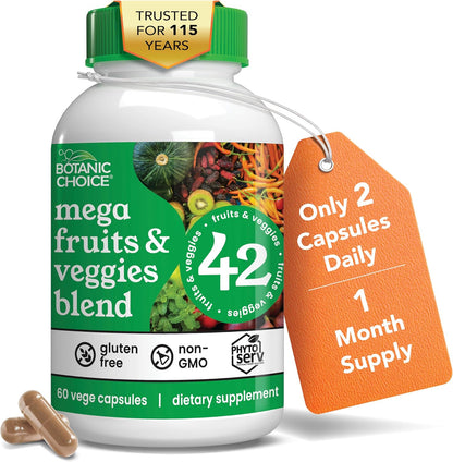 Botanic Choice - Mega Fruits & Veggies Blend - 42 Frutas y Verduras - 60 Cápsulas – Image 1