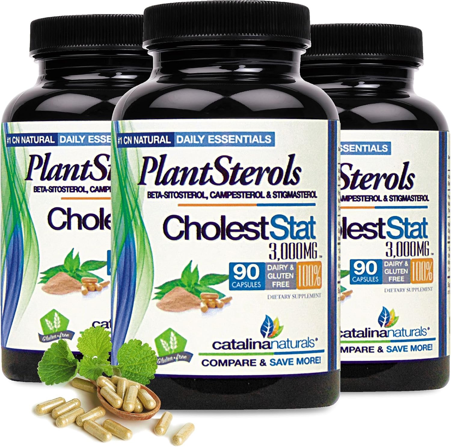 Triple Strength Formula - Cholest-Stat - Complejo de Fitoesteroles - 3000mg Máxima Potencia - 90 Cápsulas
