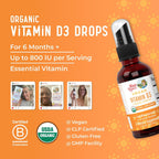 MaryRuth Organics Vitamina D3 Spray Vegano Orgánico - 30 Servicios