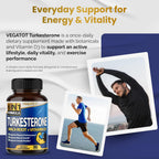 6 en 1 Turkesterone de Alta Concentración con Maca, Fenogreco, Tribulus, Ginseng y Vitamina D3 - 90 Cápsulas (Suministro 3 Meses)