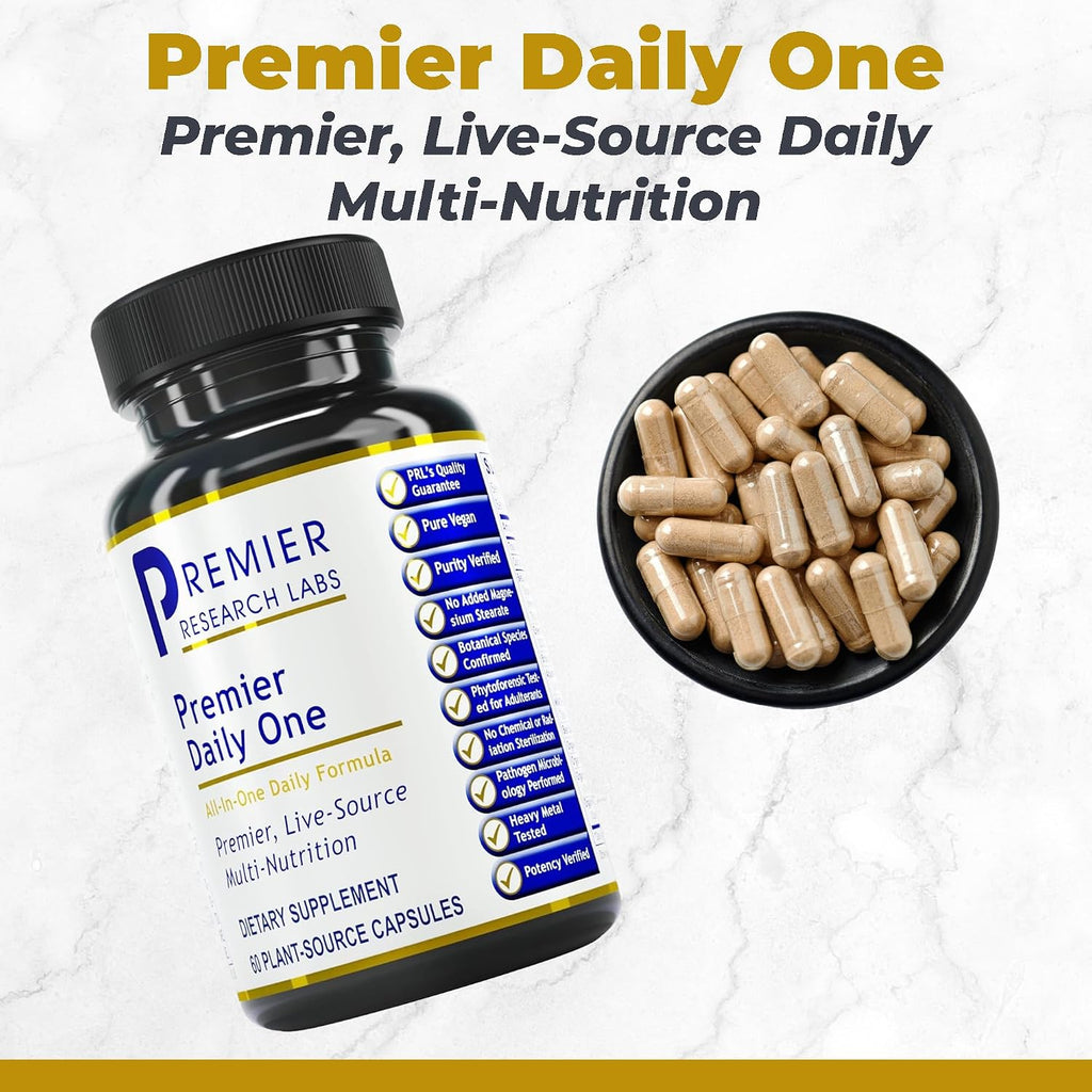 Premier Daily One - Super Greens con Vegetales Crucíferos, Cardo Mariano y Betaglucano - 60 Cápsulas Vegetales
