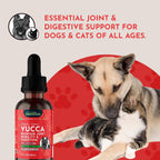 Yucca - Suplemento de Raíz de Yucca Orgánica para Articulaciones y Digestión en Perros y Gatos, Gotas Herbales Líquidas - 30 ml